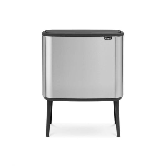 Bo Touch Bin With 2 Inner Buckets 11+23L Matt Steel - The Organised Store