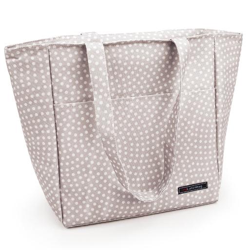 Lunchbag Shopper Dots Grey -10L