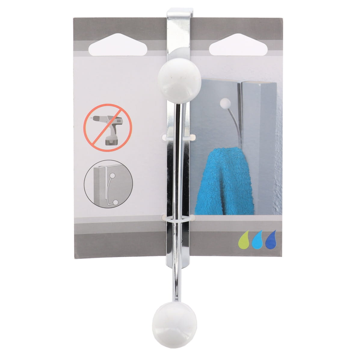 Metal Hook With 2 Ceramic Balls - Chrome/White