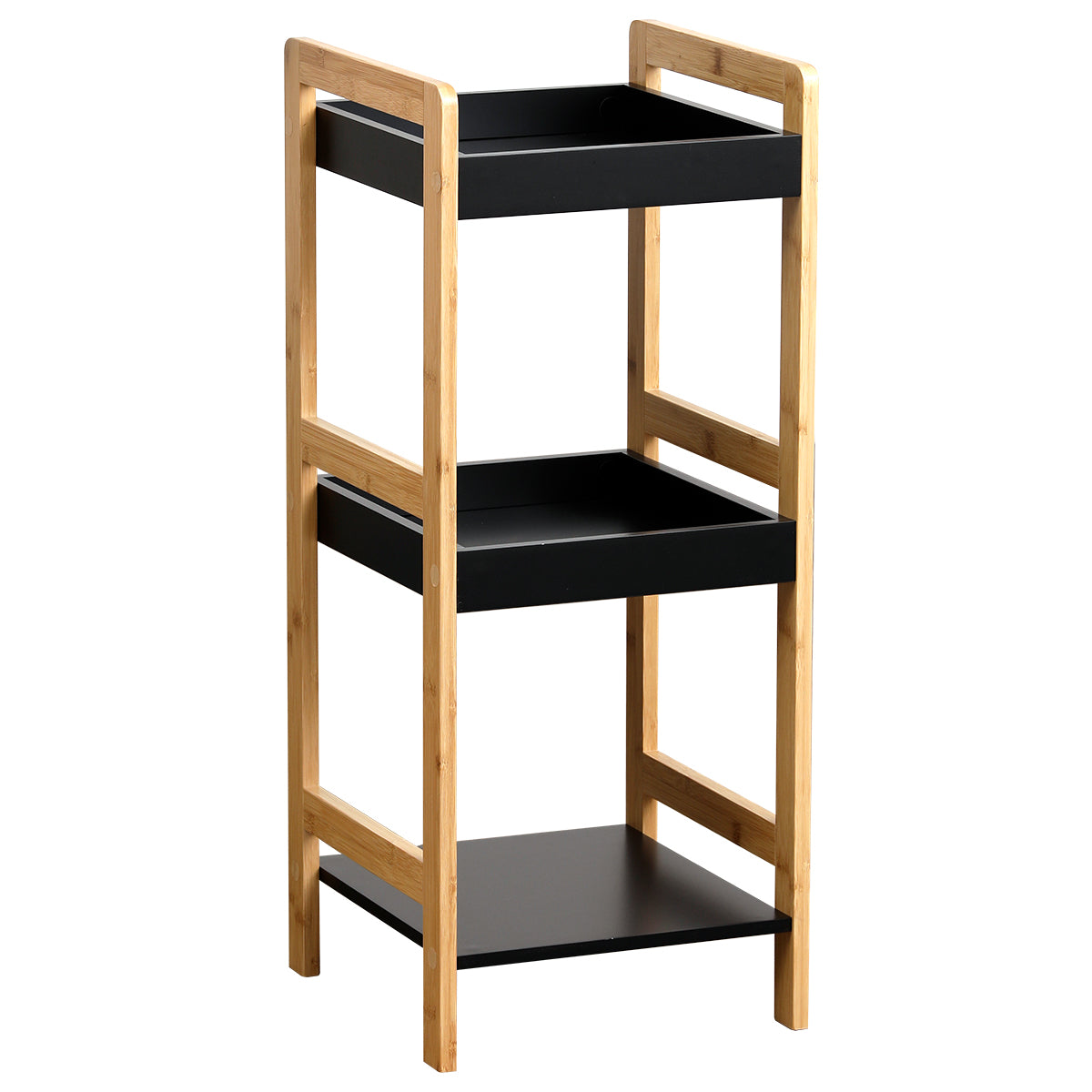 Bamboo Furniture + 3MDF Shelves Bamboo/Black