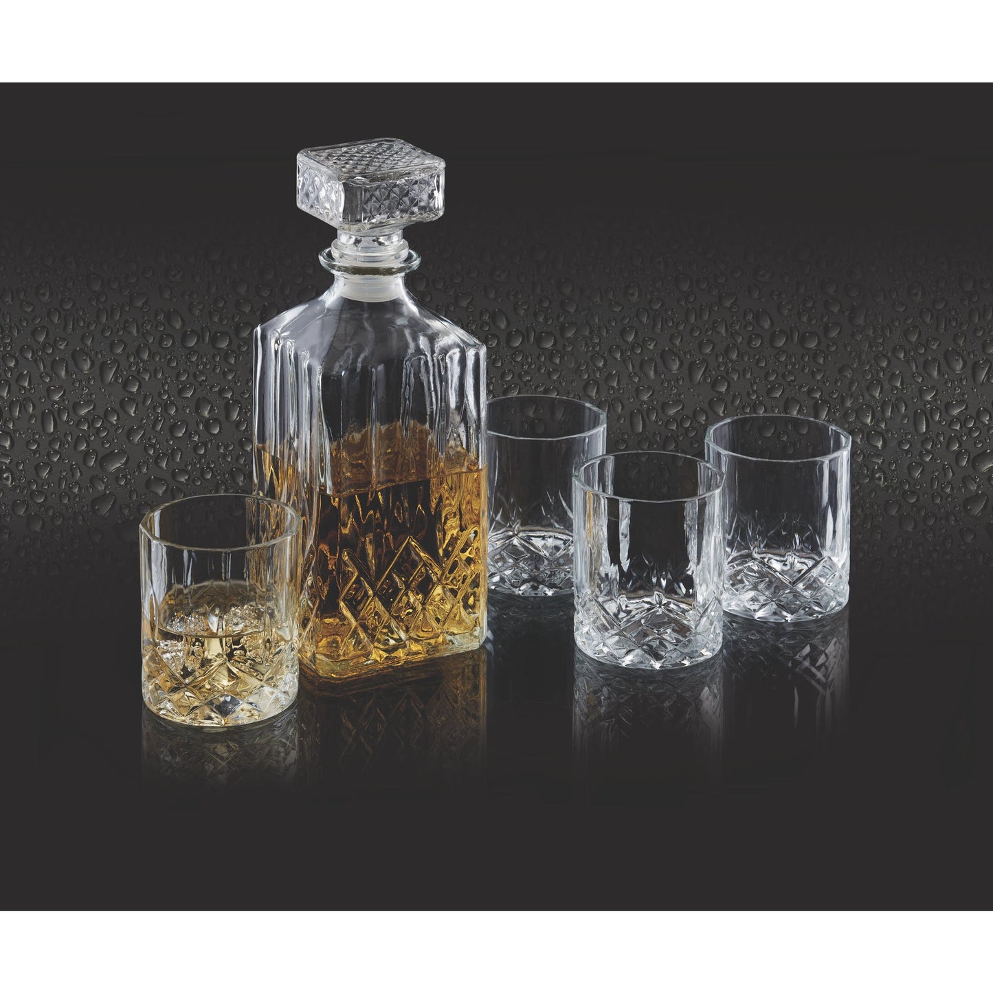 Barcraft Cut Glass Decanter Set