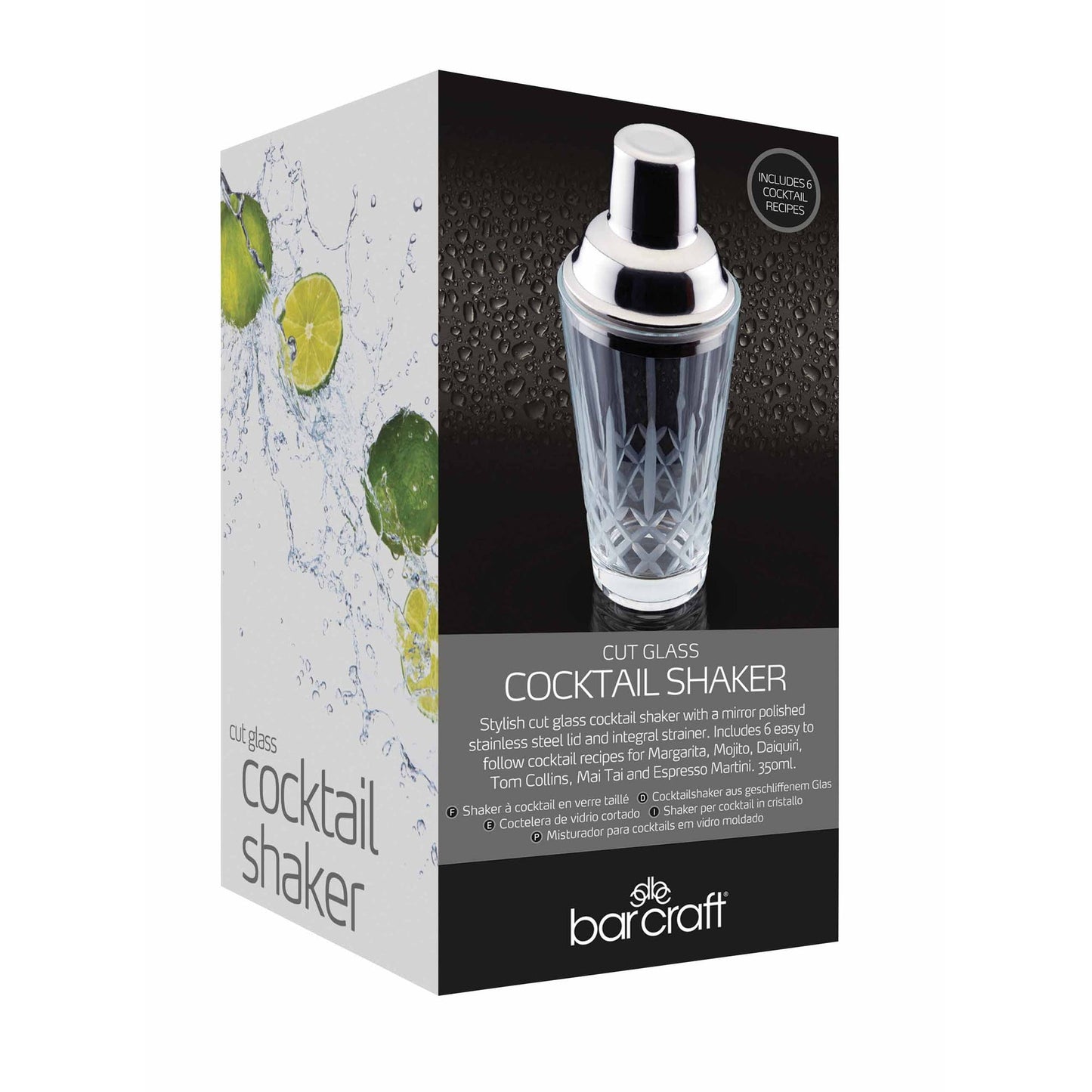 Cut Glass Cocktail Shaker 350ml