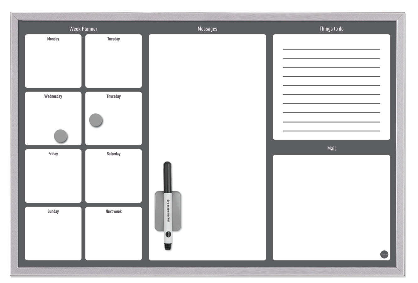 Week and Errand Planner Grey - The Organised Store