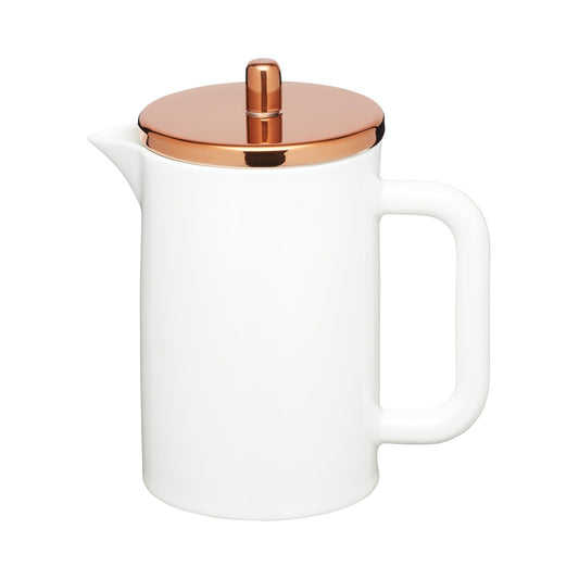 Le’Xpress Bone China Porcelain 6-Cup Cafetière with Copper-Effect Lid