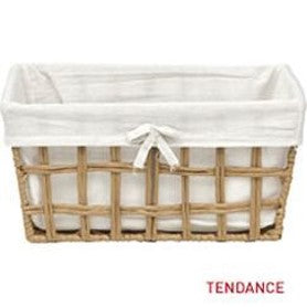 Waved and Rectangular Paper Baskets - Natural/Linen Fabric - Various Sizes