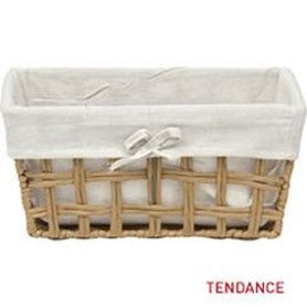 Waved and Rectangular Paper Baskets - Natural/Linen Fabric - Various Sizes