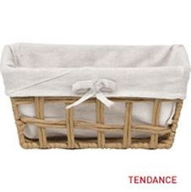 Waved and Rectangular Paper Baskets - Natural/Linen Fabric - Various Sizes