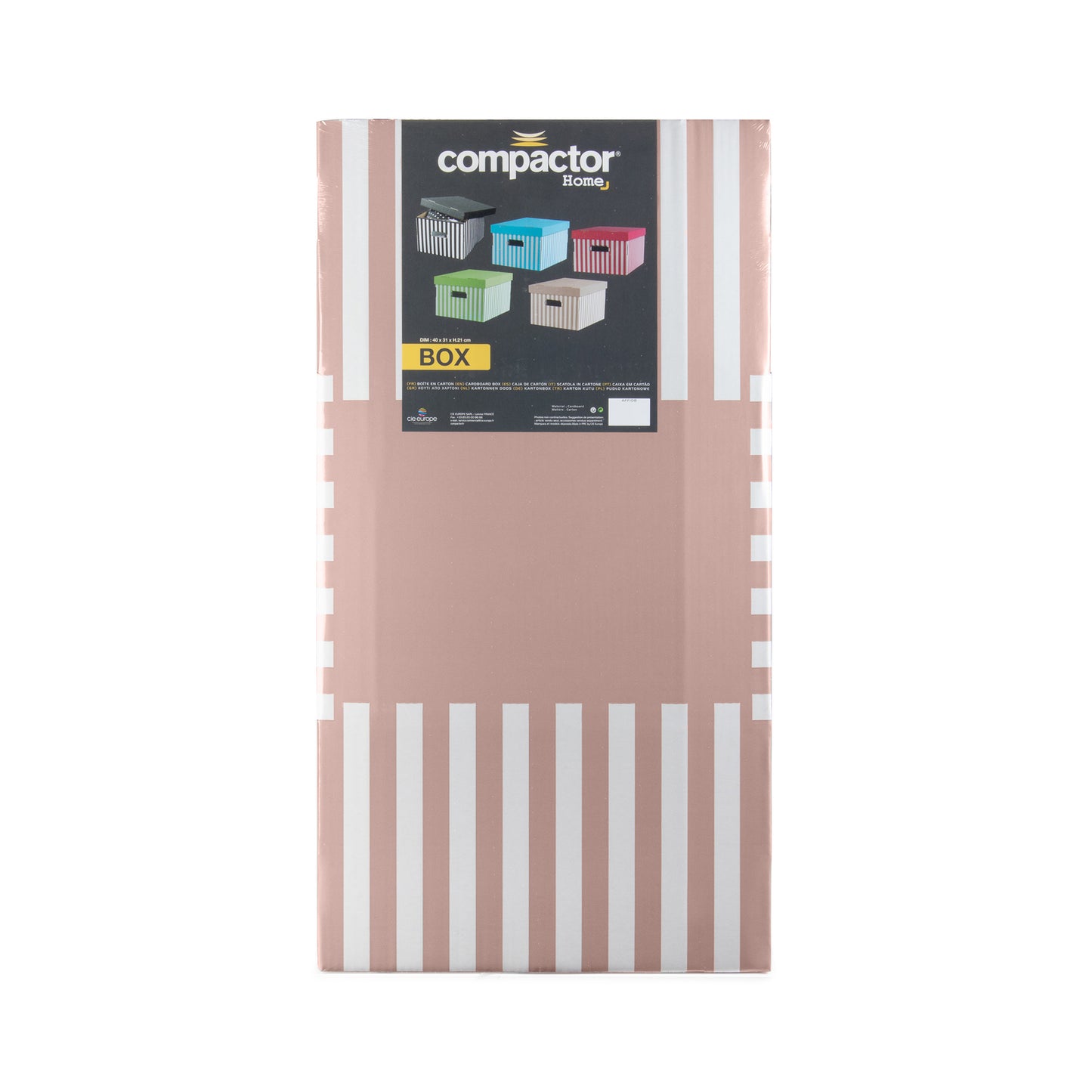 Pink Striped Carboard Boxes- Set of 2