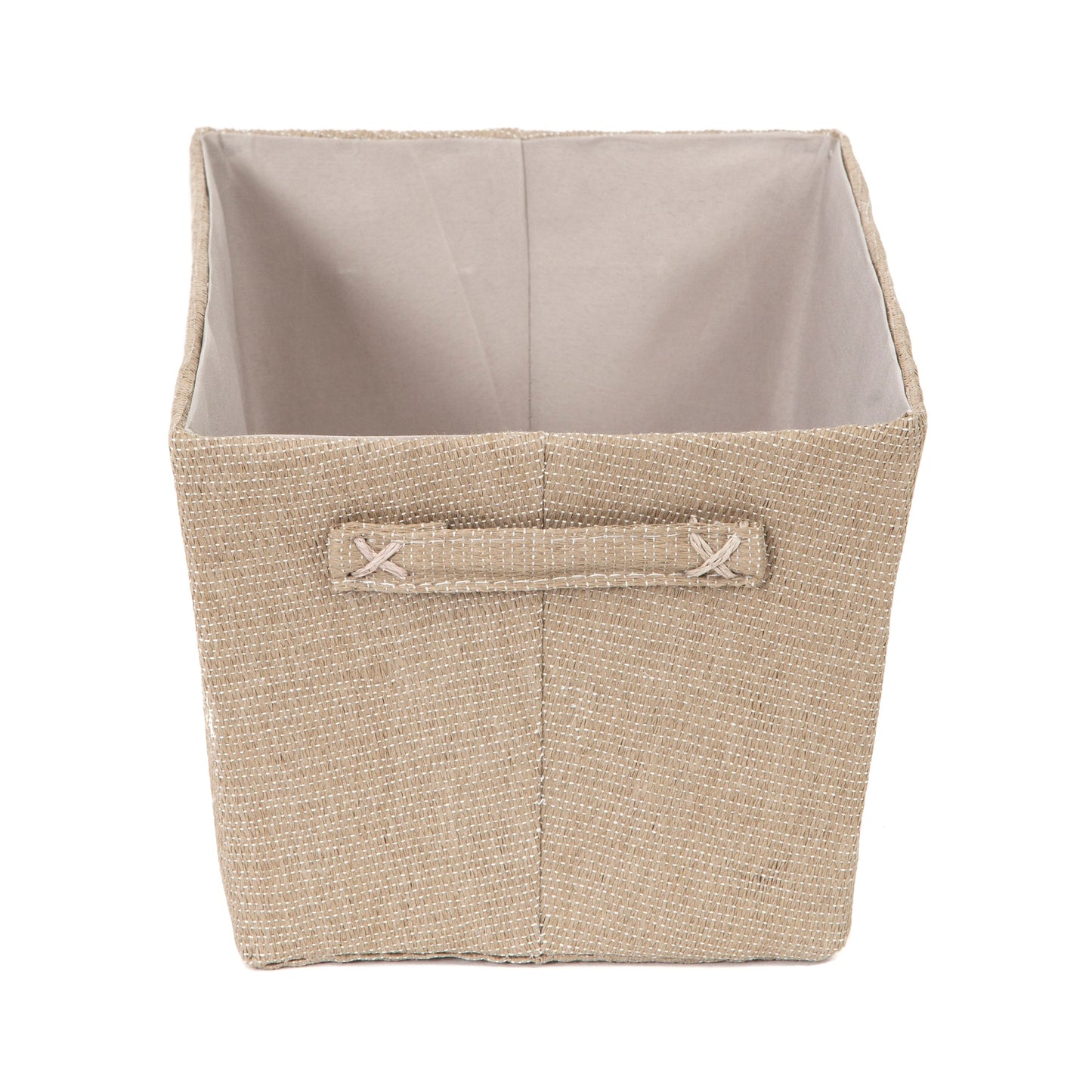 Beige Basket With Handles