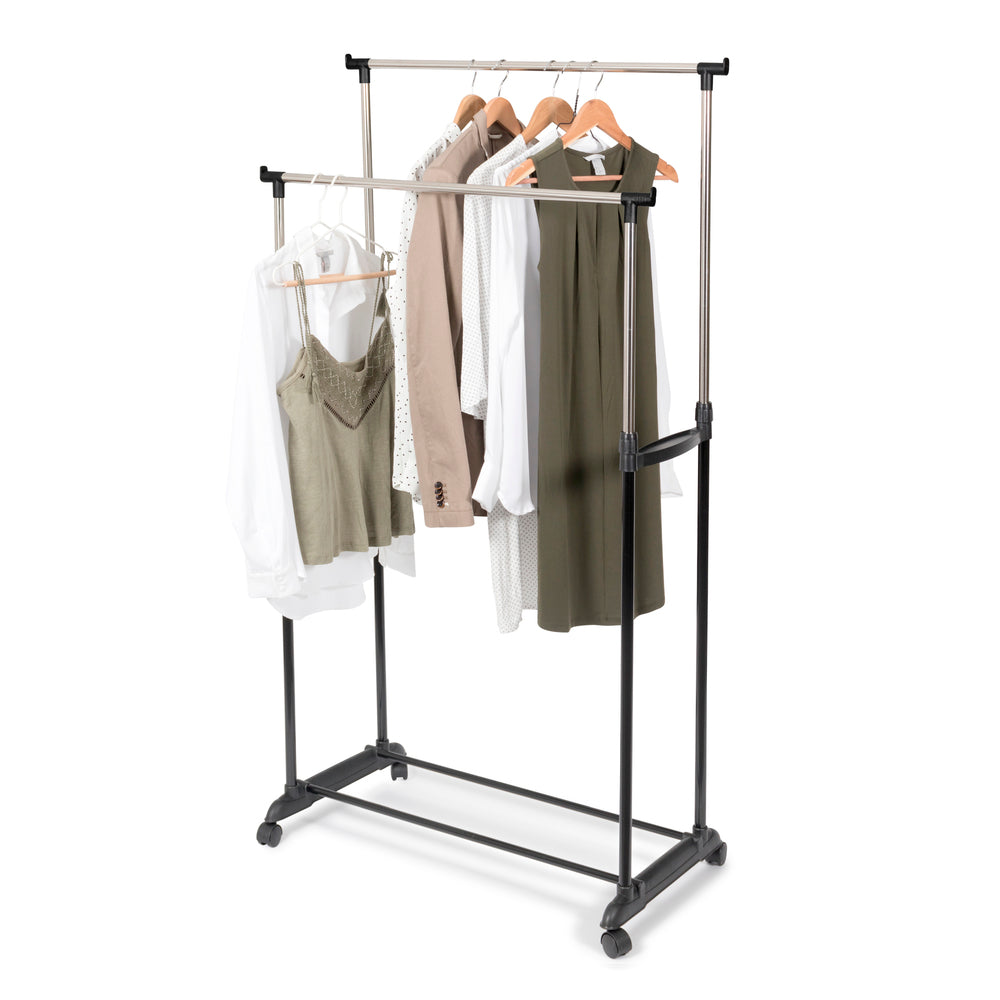 Zeph Double Clothes Rack on Wheels