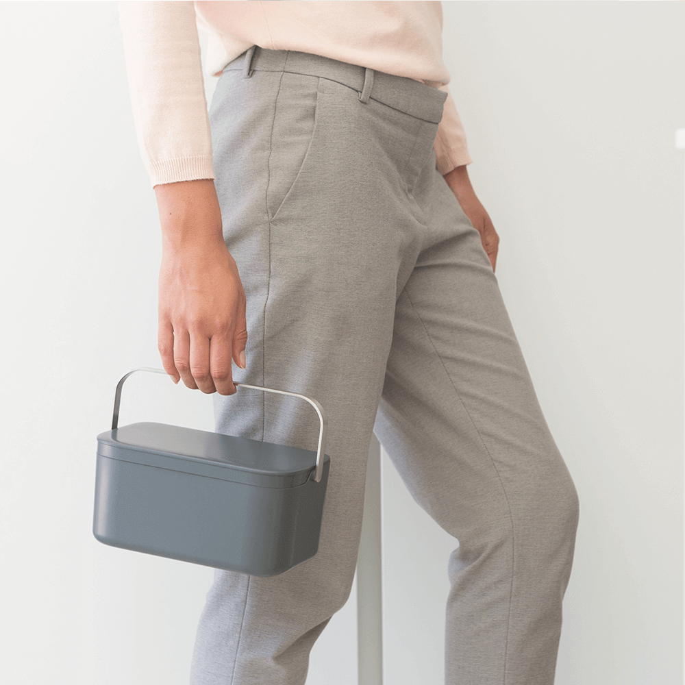 Food Waste Caddy Mint or Grey - The Organised Store