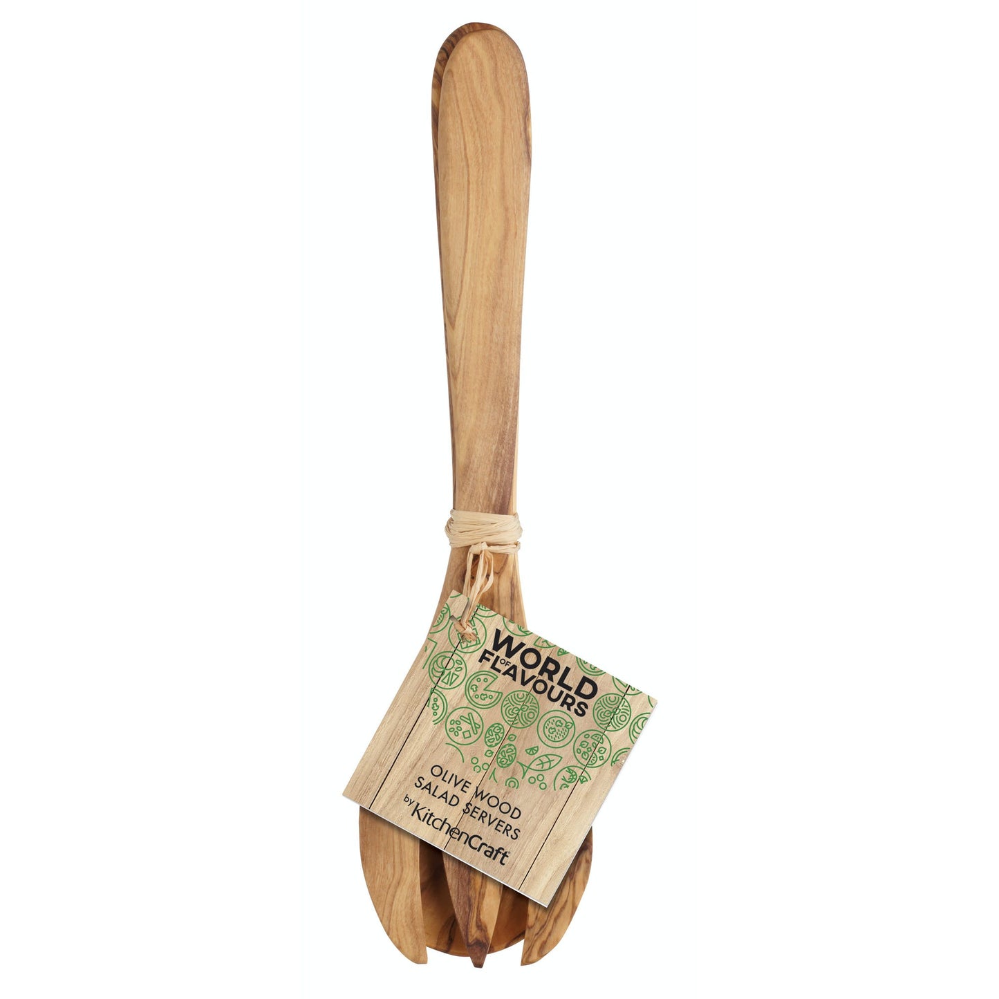 KitchenCraft World of Flavours Italian Olive Wood Salad Servers