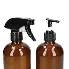 Glass Refillable Spray and Pump Bottles-Set of 2