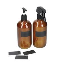 Glass Refillable Spray and Pump Bottles-Set of 2