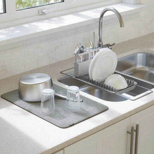 UDry Over the Sink Dish Rack with Dry Mat