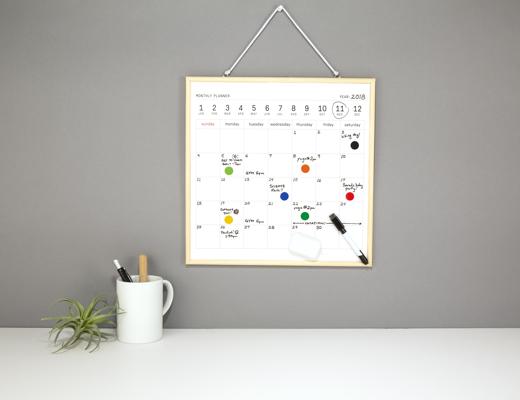 White Board Calendar- Various Sizes